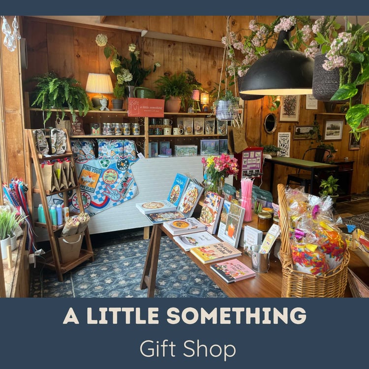 A Little Something Gift Shop: "A Little Something gift shop with cards, mugs, plants, and gifts displayed on wooden shelves" A Little Something Gift Shop: "A Little Something gift shop with cards, mugs, plants, and gifts displayed on wooden shelves"